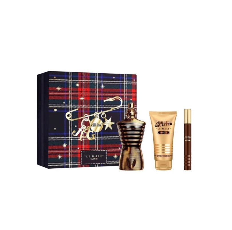 Jean Paul G Le Male Elixir 4.2 Parfum + Shower Gel + 10 ML