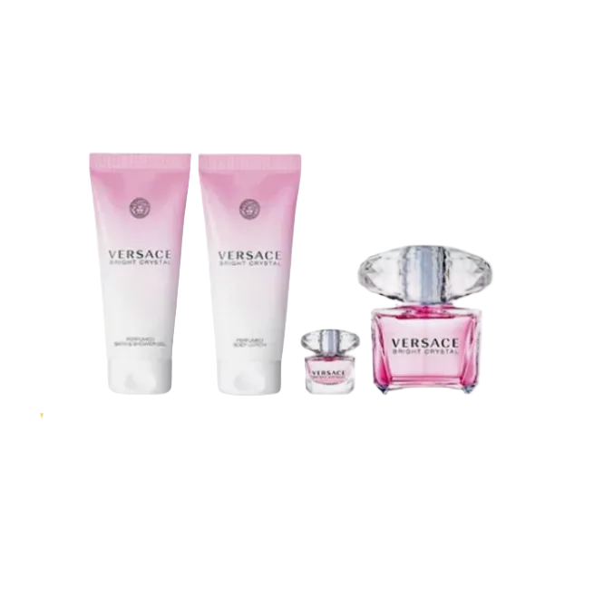 Bright Crystal By Versace 3.0 EDT + Body Lotion + Shower Gel +Mini