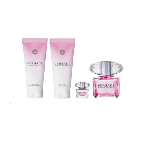 Bright Crystal By Versace 3.0 EDT + Body Lotion + Shower Gel +Mini