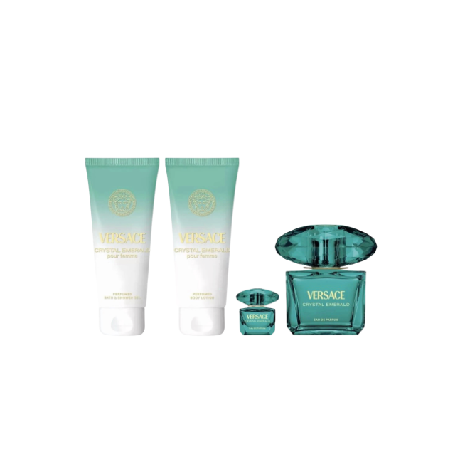 Versace Crystal Emerald 3.0 EDP + 3.4 Shower Gel + 3.4 Body Lotion + 0.17 Mini
