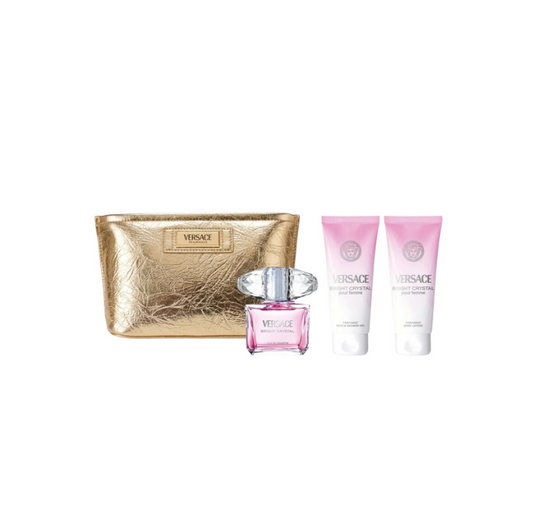 Bright Crystal By Versace 3.0 EDT + Body Lotion + Shower Gel +Pounch
